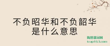 不负昭华和不负韶华是什么意思