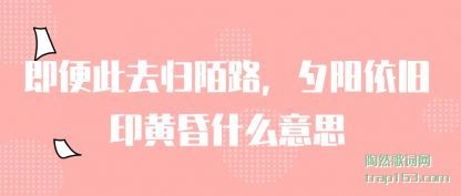 即便此去归陌路,夕阳依旧印黄昏什么意思