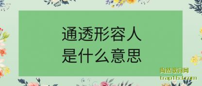 ���ͨ͸��������ʲô��˼