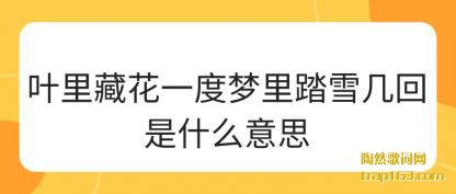 ڹ��Ҷ��ػ�һ������̤ѩ������ʲô��˼