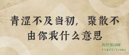 青涩不及当初,聚散不由你我什么意思