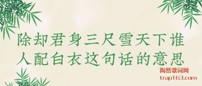 ��ȴ��������(chi)ѩ����˭��(ren)�������仰����˼